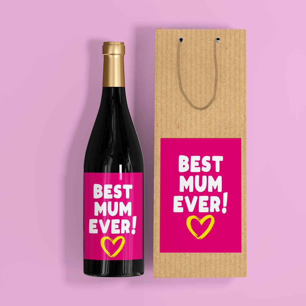 Best Mum Ever Bag & Wine Label #1 image